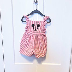 Disney x Pippa & Julie Minnie Mouse Candy Striped Ruffle Romper - 18mo